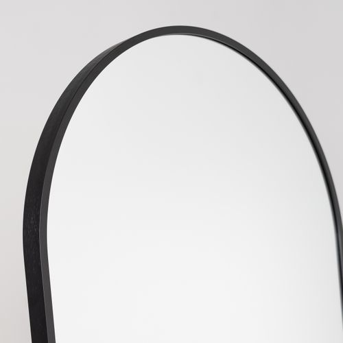 Grand Miroir Sur Pied Arqué, Multi-positions, Noir, Aluminium, 162 X 53 X 3 Cm