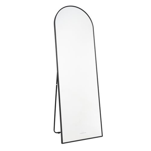 Grand Miroir Sur Pied Arqué, Multi-positions, Noir, Aluminium, 162 X 53 X 3 Cm
