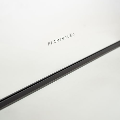 Grand Miroir Sur Pied Arqué, Multi-positions, Noir, Aluminium, 162 X 53 X 3 Cm