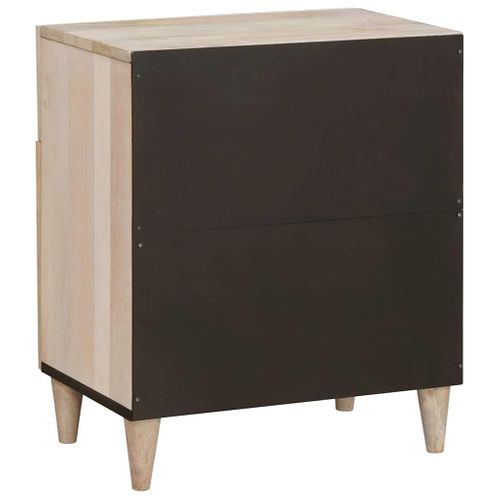Cabinet De Chevet Beige 50 X 33 X 60 Cm Bois D'acacia Massif