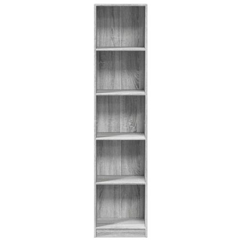 Bibliothèque Sonoma Gris 40x24x176 Cm Bois D'ingénierie