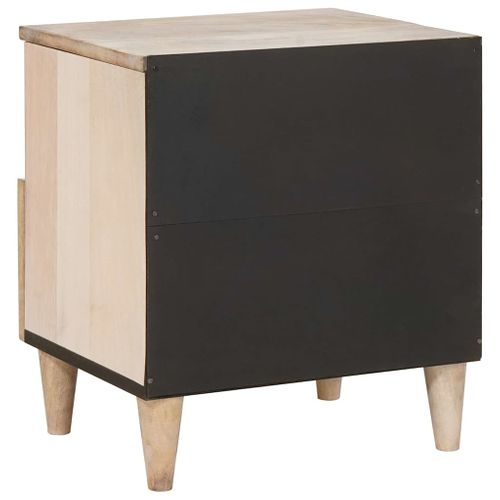 Cabinet De Chevet Beige 40 X 33 X 46 Cm Bois D'acacia Massif