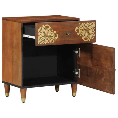 Cabinet De Chevet Avec Porte Marron Miel 50 X 33 X 60 Cm