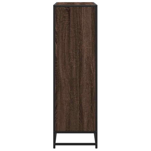 Bibliothèque Chêne Marron 97,5x33x107,5cm Bois Ingénierie Métal