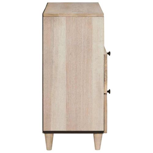 Cabinet De Chevet Beige 50 X 33 X 62 Cm Bois D'acacia Massif