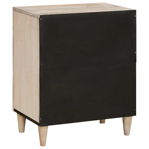 Cabinet De Chevet Beige 50 X 33 X 62 Cm Bois D'acacia Massif