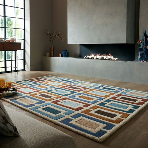 Tapis Moderne En Laine Tufté Main Picto 80x150 Cm