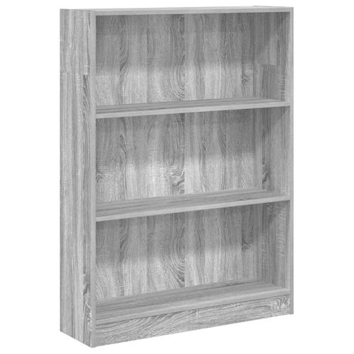 Bibliothèque Sonoma Gris 80x24x109 Cm Bois D'ingénierie