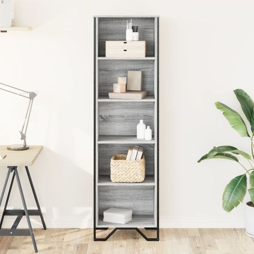 Bibliothèque Sonoma Gris 50x31x169 Cm Bois D'ingénierie