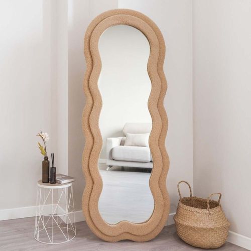 Miroir Cadre En Tissu Charlotte Marron