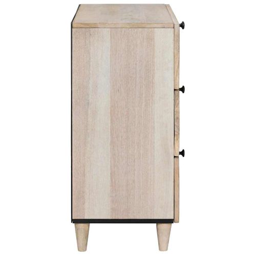 Cabinet De Chevet Beige 50 X 33 X 62 Cm Bois D'acacia Massif