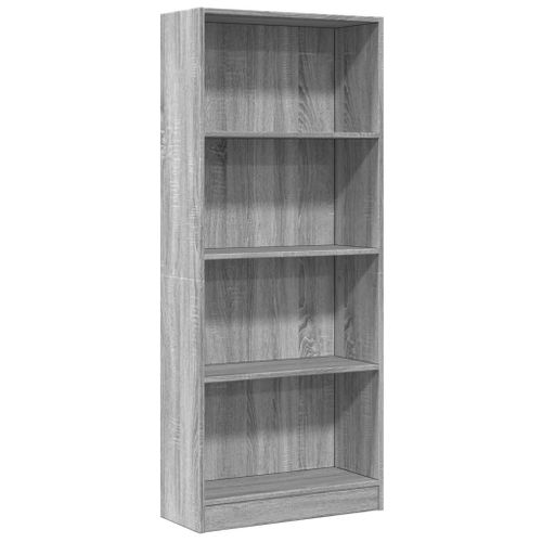 Bibliothèque Sonoma Gris 60x24x143 Cm Bois D'ingénierie
