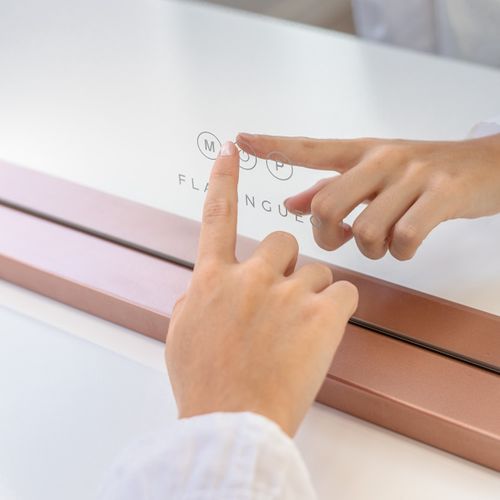 Miroir Maquillage Lumineux, 15 LED, 3 Modes, Or Rose, Métal, 58 X 48 X 12 Cm