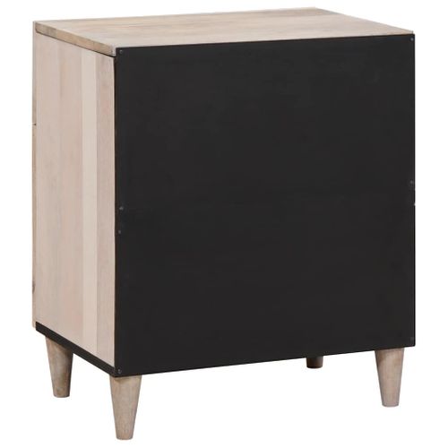Cabinet De Chevet Beige 50 X 33 X 60 Cm Bois D'acacia Massif