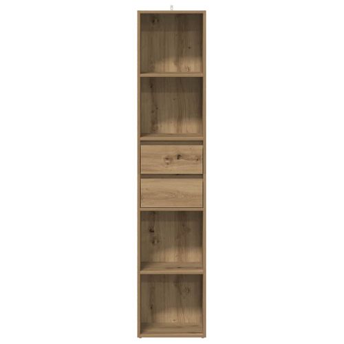 Bibliothèque Chêne Artisanal 36x30x171 Cm Bois D'ingénierie