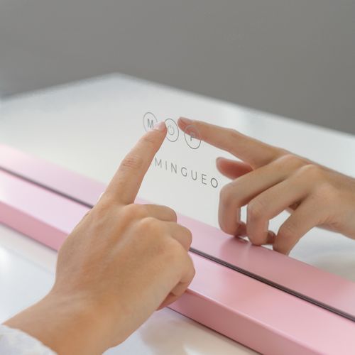 Miroir Maquillage Lumineux, 15 LED, 3 Modes, Rose, Métal, 58 X 48 X 12 Cm