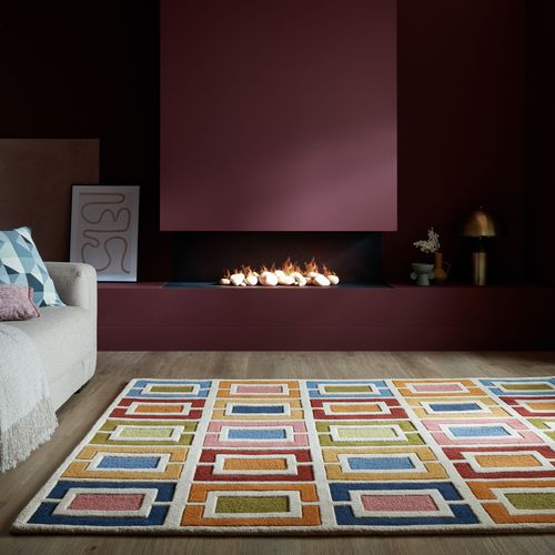 Tapis Moderne En Laine Tufté Main Picto 60x230 Cm