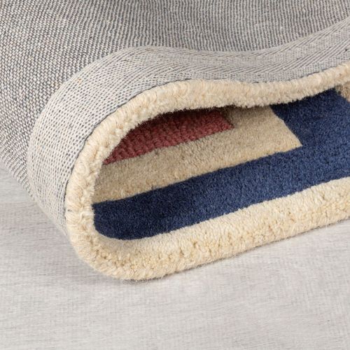 Tapis Moderne En Laine Tufté Main Picto 60x230 Cm