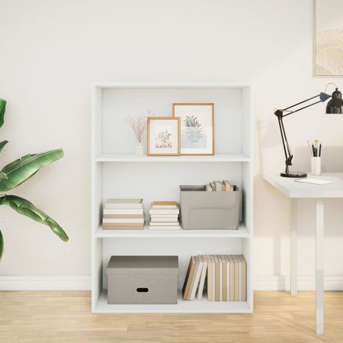 Bibliothèque Blanc 80x30x114 Cm Bois D'ingénierie