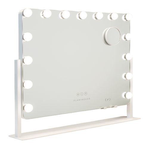 Miroir Lumineux, 15 LED, 3 Modes, Réglable, Coins Arrondis, Blanc, Métal, 64 X 54,5 X 12 Cm