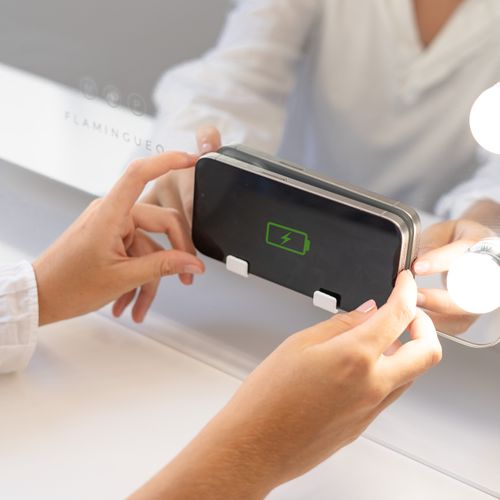 Miroir Lumineux, 15 LED, 3 Modes, Réglable, Coins Arrondis, Blanc, Métal, 64 X 54,5 X 12 Cm