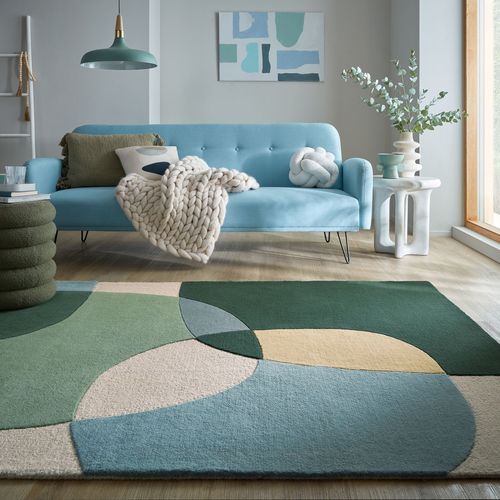 Tapis De Salon Moderne Pure Laine Glee 120x170 Cm