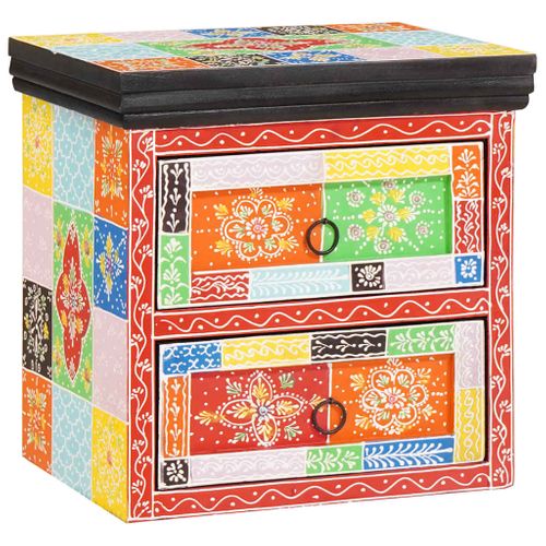 Cabinet De Chevet Avec Tiroir 2 Pièces Multicolore 40 X 30 X 40 Cm