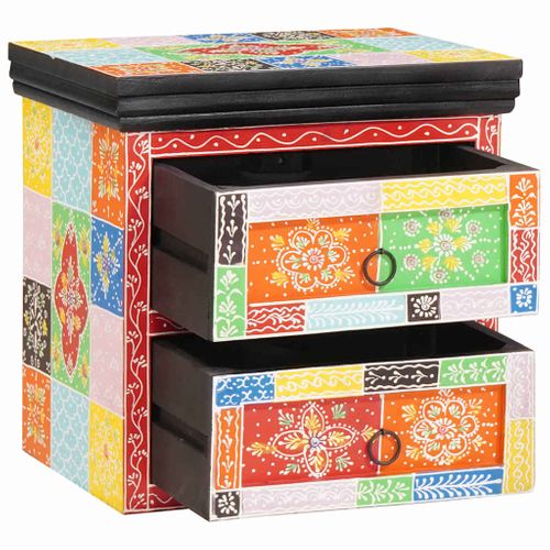 Cabinet De Chevet Avec Tiroir 2 Pièces Multicolore 40 X 30 X 40 Cm