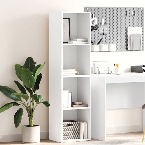 Bibliothèque Blanc 40x30x152 Cm Bois D'ingénierie