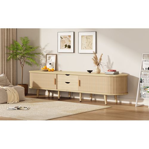 Meuble TV De Salon En MDF Avec 2 Tiroirs, Bois