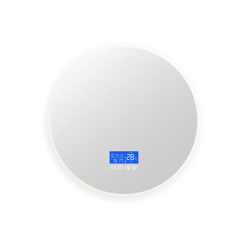 Miroir LED Salle De Bains Rond 100x100 Cm, Miroir Salle De Bain Avec Affichage De La Température