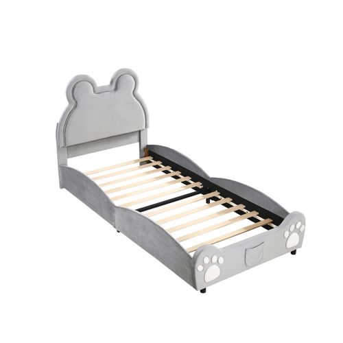 Lit Enfant 90 X 200 Cm Forme Ours, Gris