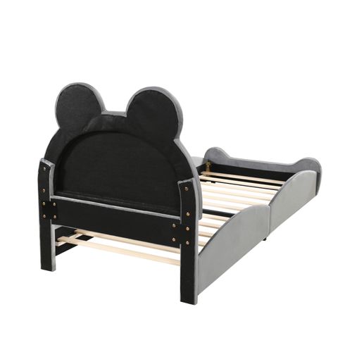 Lit Enfant 90 X 200 Cm Forme Ours, Gris