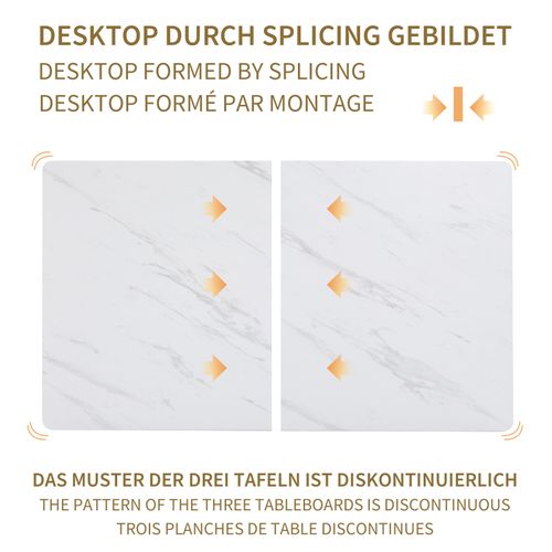 Table Repas Moderne 120x70 Cm, Pieds Métalliques Noirs, Idéale Cuisine Et Salle à Manger