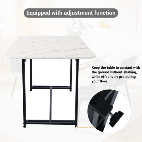 Table Repas Moderne 120x70 Cm, Pieds Métalliques Noirs, Idéale Cuisine Et Salle à Manger