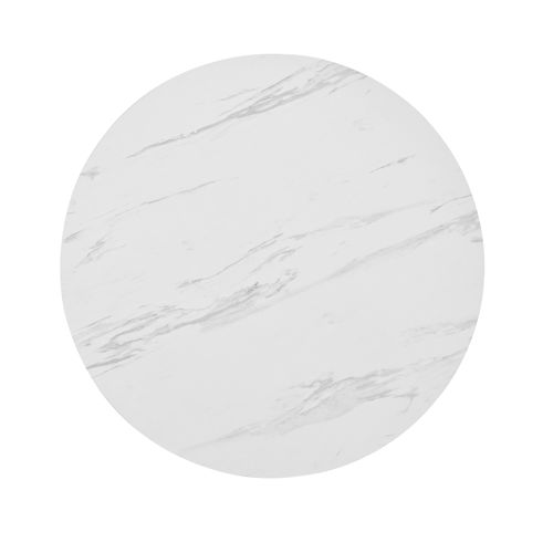 Table Ronde Design, Plateau Marbre Blanc, Piètement Métallique Doré, Pour Salle à Manger Et Salon