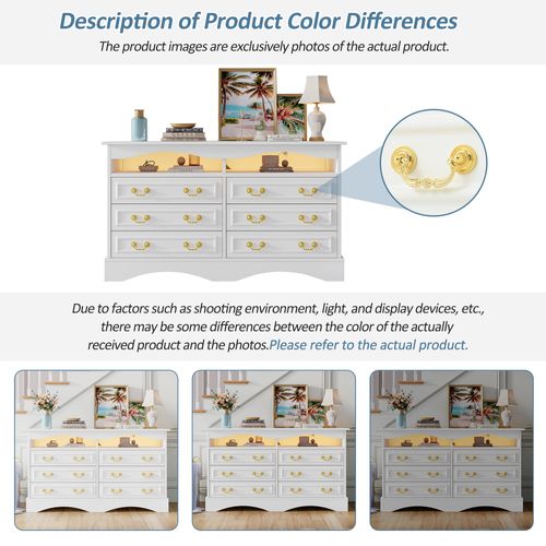 Buffet Moderne 120x40x70cm Avec 6 Compartiments Et LED, Sideboard Blanc à Espace De Rangement Ouvert