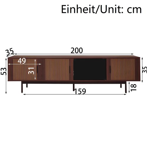Meuble TV, Lowboard Avec Texture Sculptée, Avec LED Et Porte En Verre Trempé,table TV, Pour Salon