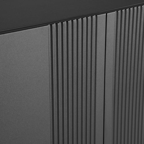 Buffet Moderne à 4 Portes Sans Poignées, 145 X41,5 X 80 Cm, Pour Salon, Salle à Manger,noir