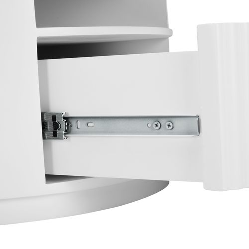 Table Basse Irrégulière En Forme De Nuage, 110x 60x 37.5cm, Plateau En Mdf Avec 1 Tiroir, Blanc