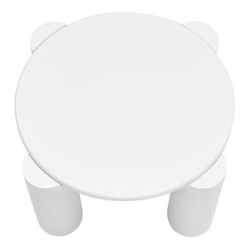 Table Basse Blanc Cloud, Avec 4 Pieds Stables, Petite Table, Bords Ronds, Convient Bien à Salon