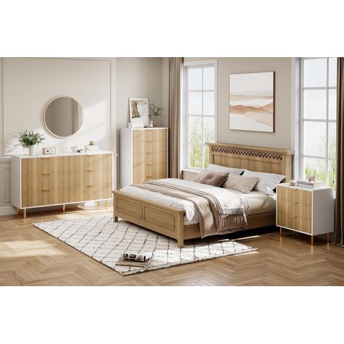 Commode 5 Tiroirs Design Moderne, Meuble De Rangement Kaki Pour Chambre, Salon Ou Couloir