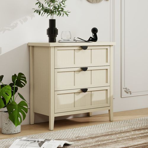 Meuble Tiroir Commode Chambre, 3 Tiroirs, Casier De Rangement En Bois, Pour Chambre, Salon, Bureau