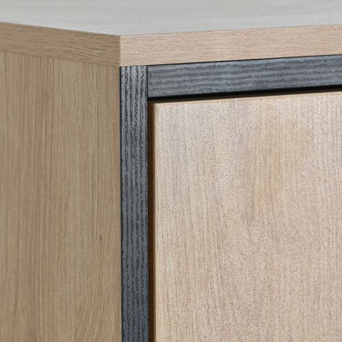 Buffets Avec LED, Porte En Verre, Espace De Rangement, Étagère En Verre, 78 X 40 X 150 Cm, Naturel