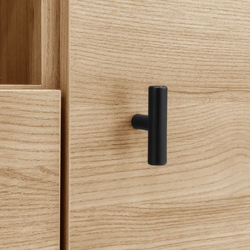 Meuble TV 170 Cm Bois et Noir – Lowboard Élégant Avec Tiroirs, Grand Rangement Et Design Unique