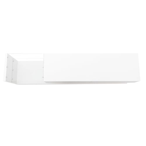 Armoire TV Moderne Avec Lampes LED, Meuble TV Avec 2 Tiroirs Et Étagères En Verre, Meuble Bas, Blanc