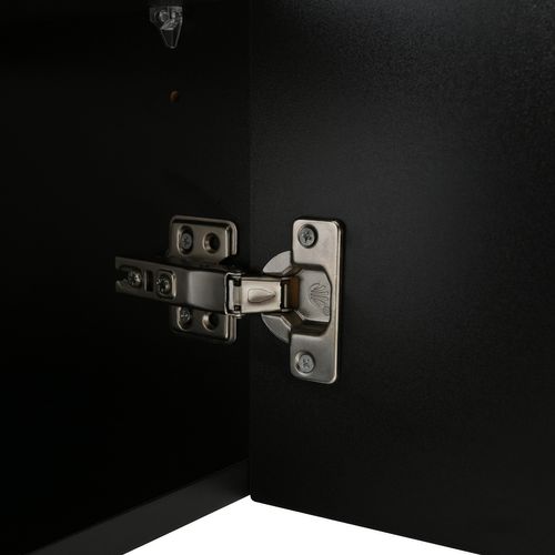 Meuble TV 175 Cm, Armoire De Télévision Avec 4 Portes Sans Poignées Et Tablettes Réglables, Noir