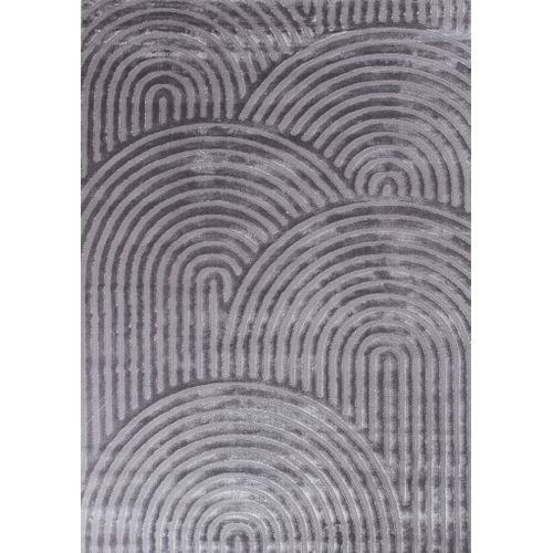 Tapis De Salon Gris Graphique Bianca 80x150 Cm