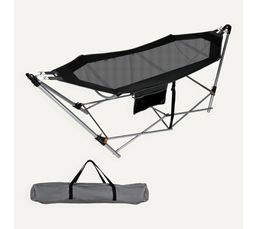 Hamac Sur Pied Pliable CCLIFE - Support Extérieur Jardin - Charge 120kg - Arc-en-Ciel