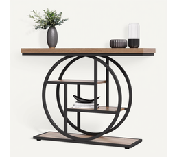 Console D'entrée En Cannage Blanc - 100x29x81 Cm - Style Bohème Avec Tiroir Et Niche - Pieds Bois Scandinave